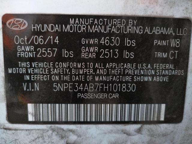 Photo 10 from auction – 2015 HYUNDAI SONATA SPO with VIN 5NPE34AB7FH101830