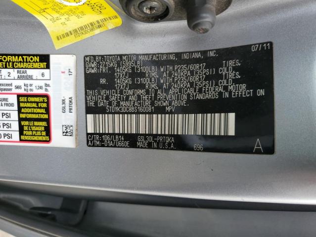 Photo 10 from auction – 2011 TOYOTA SIENNA XLE with VIN 5TDYK3DC8BS160081