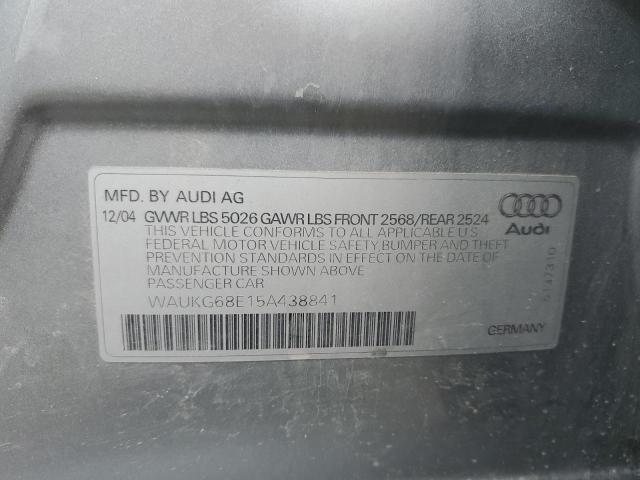 Photo 10 from auction – 2005 AUDI A4 3.2 AVA with VIN WAUKG68E15A438841