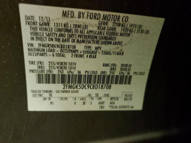 Photo 10 from auction – 2012 FORD FLEX LIMIT with VIN 2FMGK5DC9CBD18708