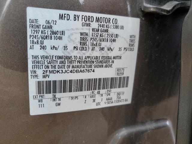 Photo 10 from auction – 2013 FORD EDGE SEL with VIN 2FMDK3JC4DBA67674