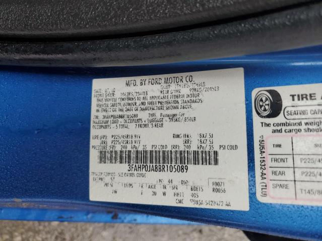 Photo 10 from auction – 2011 FORD FUSION SEL with VIN 3FAHP0JA8BR105089