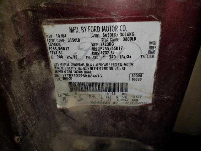 Zdjęcie 10 z aukcji – 2005 FORD F150 z VIN 1FTRF12295KB64613