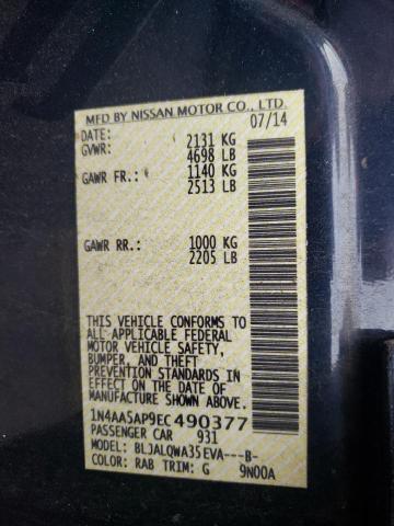 Photo 10 from auction – 2014 NISSAN MAXIMA S with VIN 1N4AA5AP9EC490377