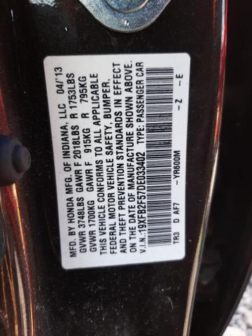 Photo 10 from auction – 2013 HONDA CIVIC LX with VIN 19XFB2F57DE033402