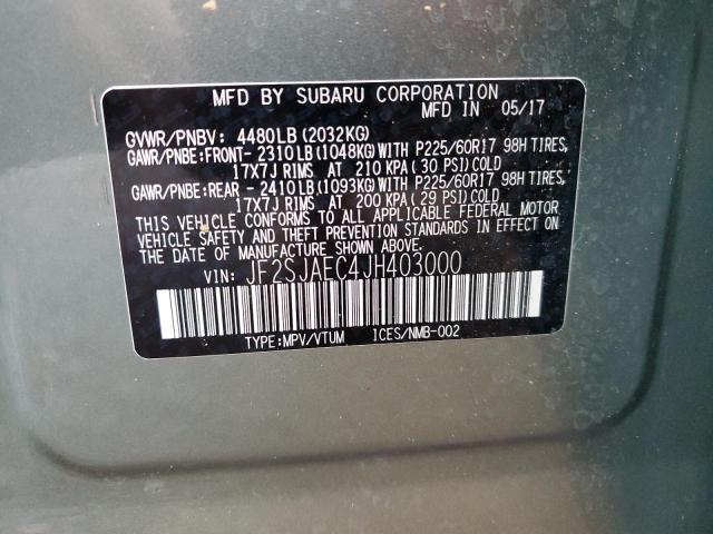 Photo 10 from auction – 2018 SUBARU FORESTER 2 with VIN JF2SJAEC4JH403000