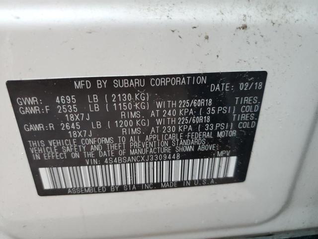 Photo 10 from auction – 2018 SUBARU OUTBACK 2. with VIN 4S4BSANCXJ3309448