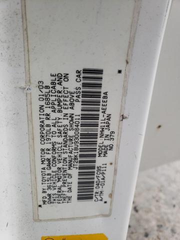 Photo 10 from auction – 2003 TOYOTA PRIUS with VIN JT2BK18U930084011