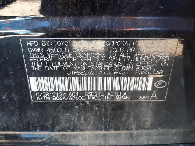 Photo 10 from auction – 2007 LEXUS IS 350 with VIN JTHBE262175015942