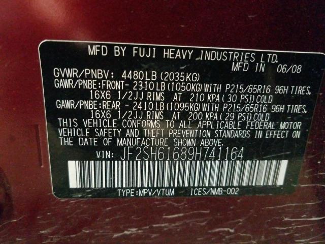 Photo 10 from auction – 2009 SUBARU FORESTER 2 with VIN JF2SH61689H741164