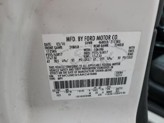 Photo 10 from auction – 2010 FORD ESCAPE LIM with VIN 1FMCU9EG1AKC41689