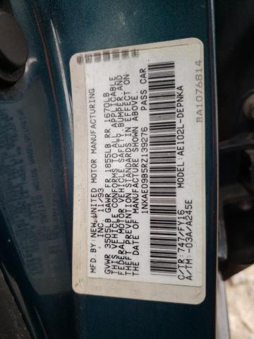 Photo 10 from auction – 1994 TOYOTA COROLLA LE with VIN 1NXAE09B5RZ139276