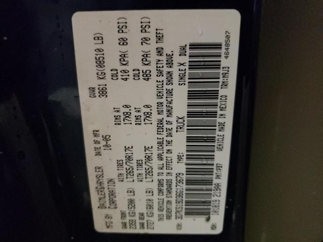 Foto 10 de la subasta – 2006 DODGE RAM 1500 con VIN 3D7KS19D36G173679