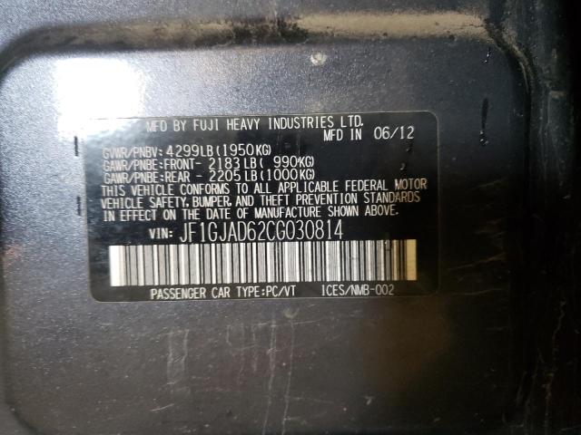 Photo 10 from auction – 2012 SUBARU IMPREZA PR with VIN JF1GJAD62CG030814