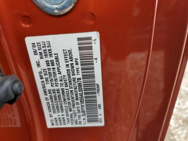 Photo 10 from auction – 2004 HONDA ELEMENT EX with VIN 5J6YH18554L009678