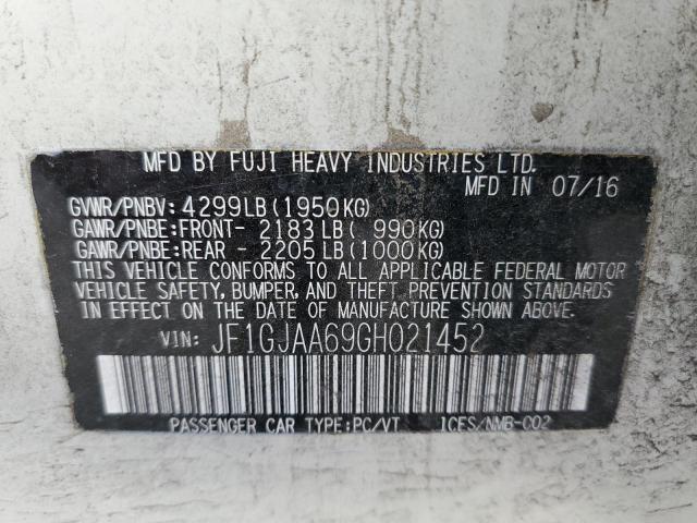 Photo 10 from auction – 2016 SUBARU IMPREZA with VIN JF1GJAA69GH021452