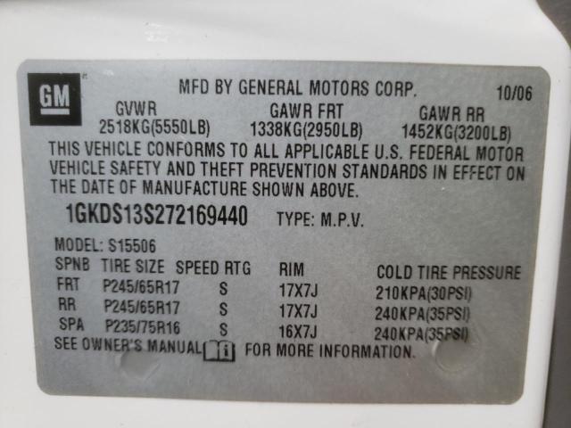 Photo 10 from auction – 2007 GMC ENVOY with VIN 1GKDS13S272169440