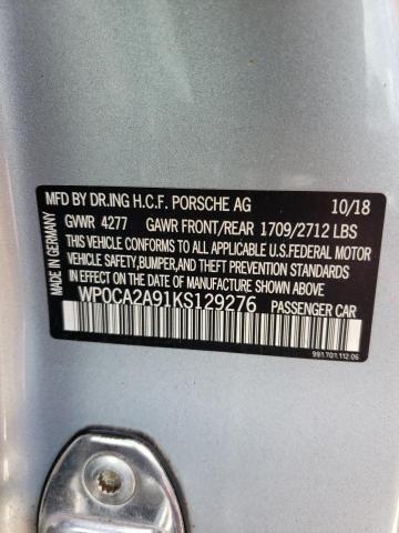 Photo 10 from auction – 2019 PORSCHE 911 CARRER with VIN WP0CA2A91KS129276