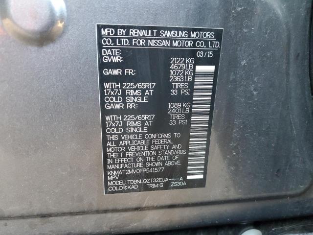 Photo 10 from auction – 2015 NISSAN ROGUE S with VIN KNMAT2MV0FP541577