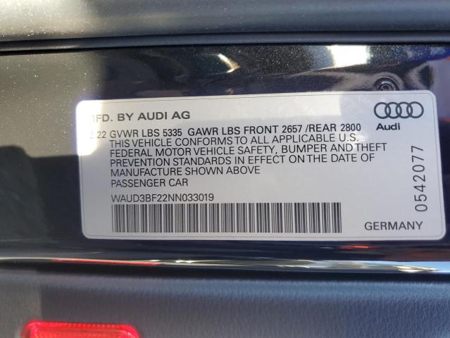 Photo 10 from auction – 2022 AUDI A6 PREMIUM with VIN WAUD3BF22NN033019