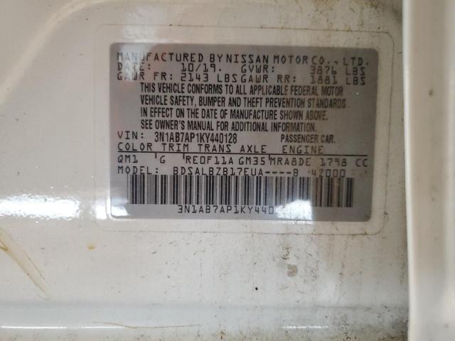 Photo 10 from auction – 2019 NISSAN SENTRA S with VIN 3N1AB7AP1KY440128