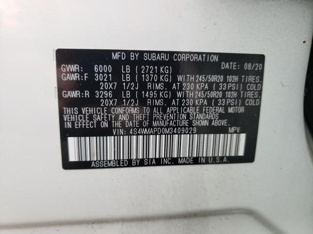 Фото 10 с аукциона – 2021 SUBARU ASCENT LIM с VIN 4S4WMAPD0M3409029