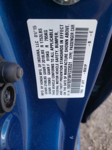 Photo 10 from auction – 2015 HONDA CIVIC LX with VIN 19XFB2F56FE233531