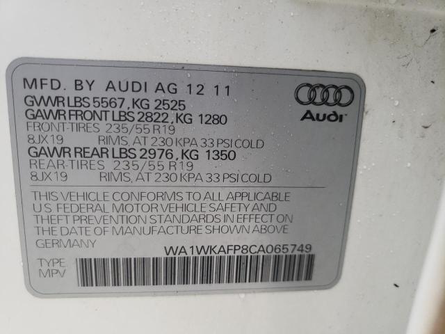Photo 10 from auction – 2012 AUDI Q5 PRESTIG with VIN WA1WKAFP8CA065749