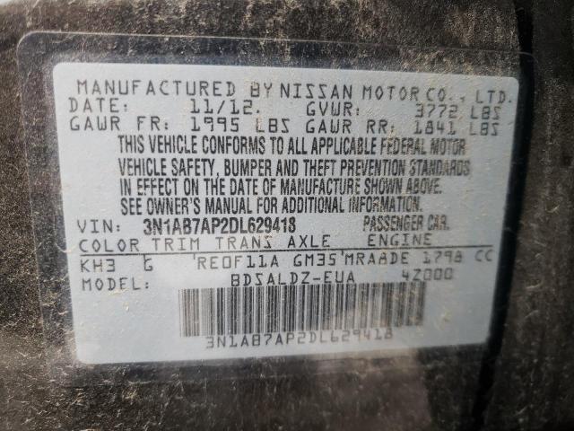 Photo 10 from auction – 2013 NISSAN SENTRA S with VIN 3N1AB7AP2DL629418