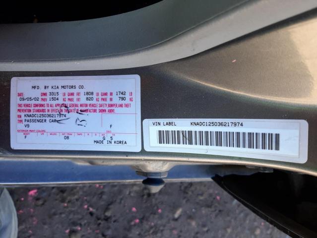 Photo 10 from auction – 2003 KIA RIO with VIN KNADC125036217974