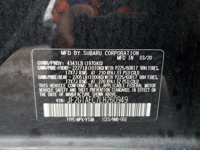 Photo 10 from auction – 2020 SUBARU CROSSTREK with VIN JF2GTAEC7LH260949