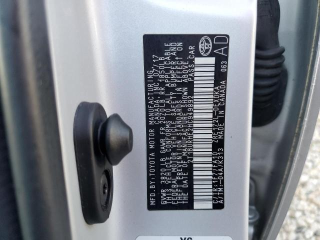 Photo 10 from auction – 2017 TOYOTA COROLLA L with VIN 2T1BURHE2HC949892