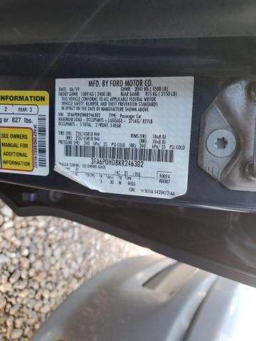 Photo 10 from auction – 2019 FORD FUSION SE with VIN 3FA6P0HD8KR246302