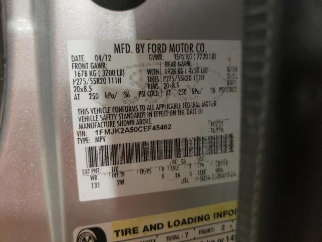 Photo 10 from auction – 2012 FORD EXPEDITION with VIN 1FMJK2A50CEF45462