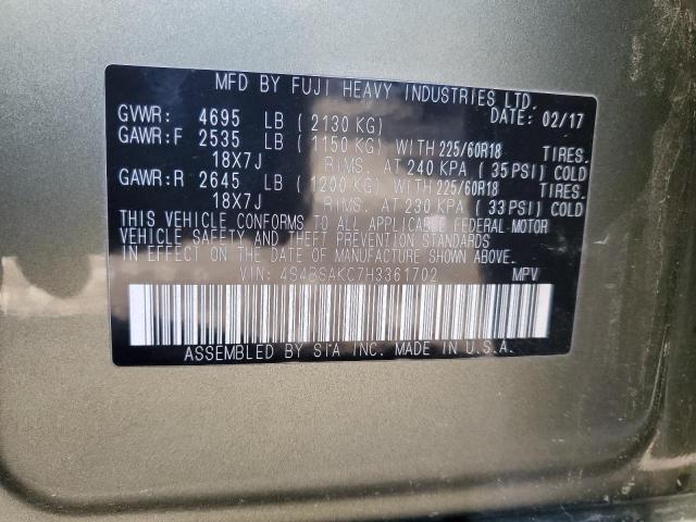 Photo 10 from auction – 2017 SUBARU OUTBACK 2. with VIN 4S4BSAKC7H3361702