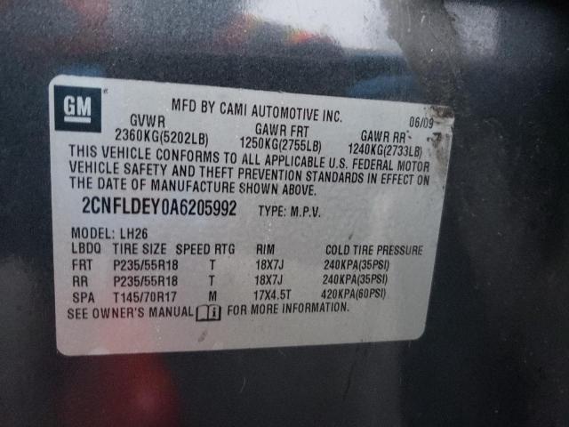 Photo 10 from auction – 2010 CHEVROLET EQUINOX LT with VIN 2CNFLDEY0A6205992