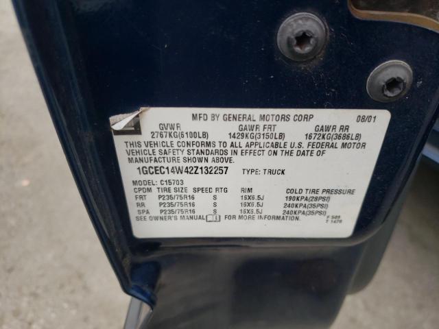 Photo 10 from auction – 2002 CHEVROLET SILVERADO with VIN 1GCEC14W42Z132257