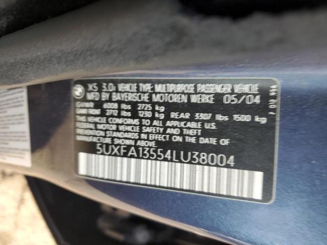 Photo 10 from auction – 2004 BMW X5 3.0I with VIN 5UXFA13554LU38004