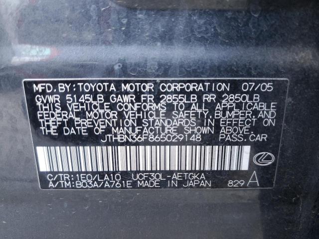 Photo 10 from auction – 2006 LEXUS LS 430 with VIN JTHBN36F865029148