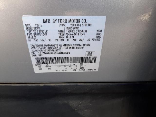 Photo 10 from auction – 2016 FORD EXPLORER X with VIN 1FM5K8D82GGB86586