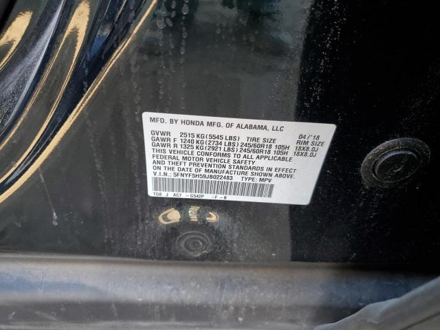 Photo 10 from auction – 2018 HONDA PILOT EXL with VIN 5FNYF5H59JB022483