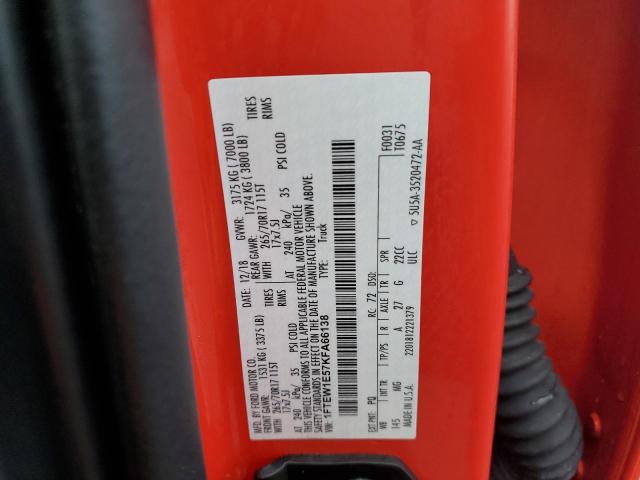 Photo 10 from auction – 2019 FORD F150 SUPER with VIN 1FTEW1E57KFA66138