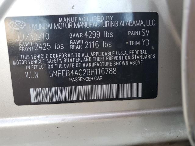 Photo 10 from auction – 2011 HYUNDAI SONATA GLS with VIN 5NPEB4AC2BH116788