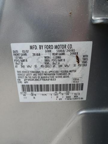Foto 10 de la subasta – 2007 FORD EDGE SEL P con VIN 2FMDK39C77BA91833