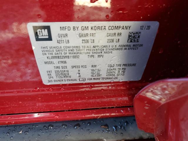Photo 10 from auction – 2021 BUICK ENCORE GX with VIN KL4MMBS29MB118892