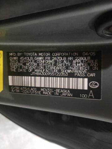Photo 10 from auction – 2005 LEXUS ES 330 with VIN JTHBA30G955122353