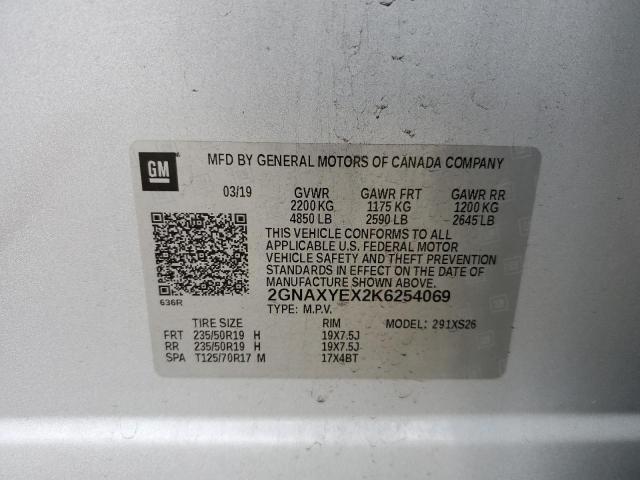 Photo 10 from auction – 2019 CHEVROLET EQUINOX PR with VIN 2GNAXYEX2K6254069