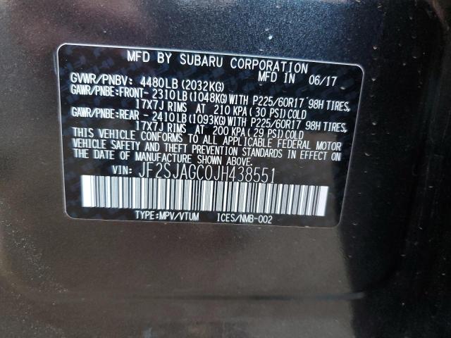 Photo 10 from auction – 2018 SUBARU FORESTER 2 with VIN JF2SJAGC0JH438551