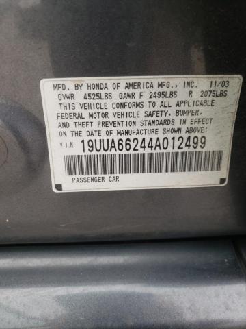 Photo 10 from auction – 2004 ACURA TL with VIN 19UUA66244A012499