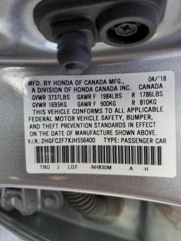Photo 10 from auction – 2018 HONDA CIVIC EX with VIN 2HGFC2F7XJH556400